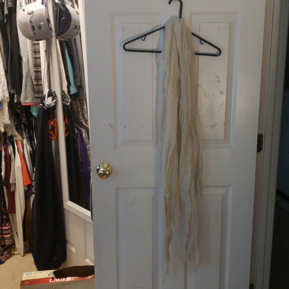 Sheer shimmery scarf